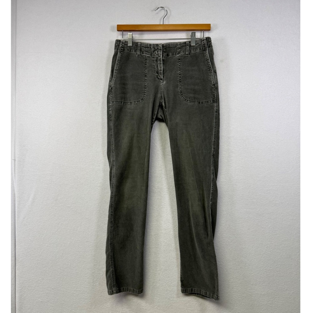 J. Jill Corduroy Pants Women 4 Grey Straight Leg‎ Stretch Utility Patch Pockets